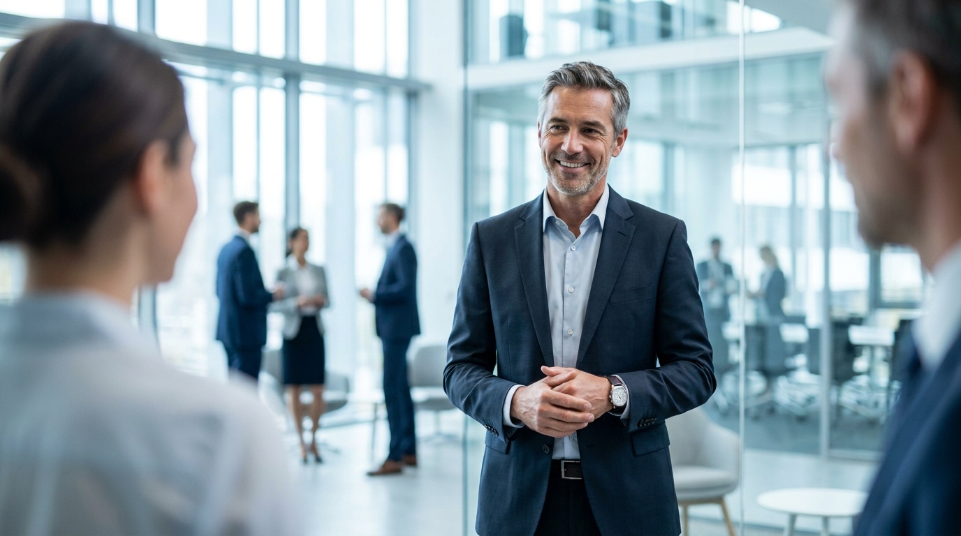 Vertrauenswürdiger Finanzberater in einem hellen Büro